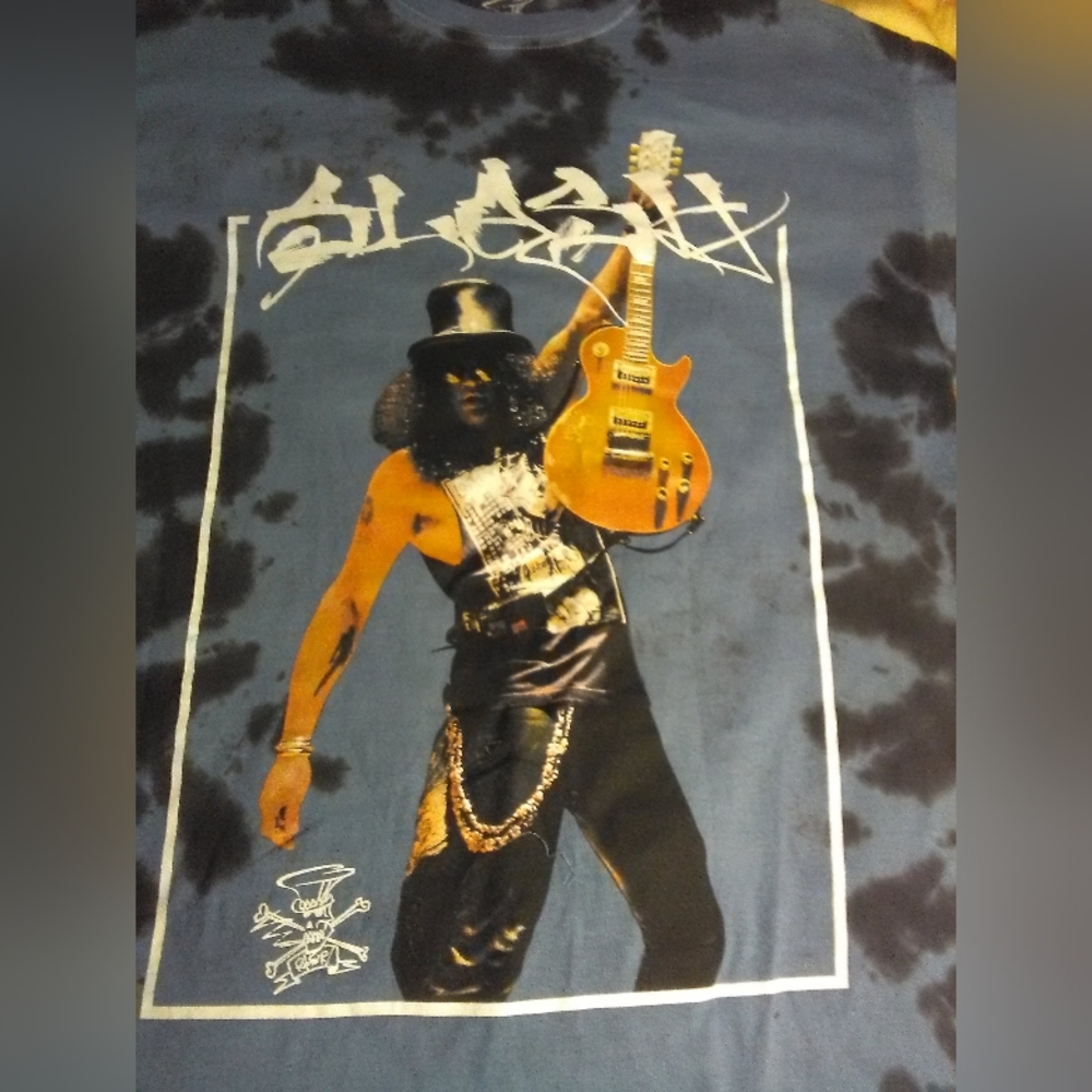 BNWOT MENS T-SHIRT "SLASH" BY SNAKEPIT SZ? S/M TIE DYE BLUE GREAT GRAPHIC